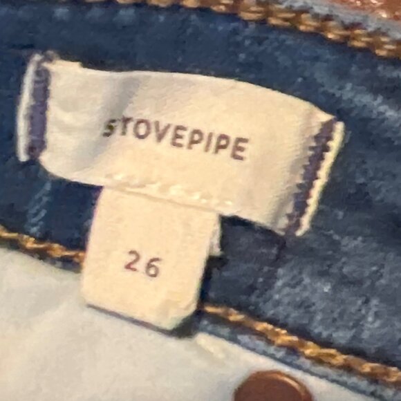 Madewell Stovepipe Jeans Size 26 Blue Denim Cotton Blend Mid-Rise Relaxed Fit - Picture 5 of 10